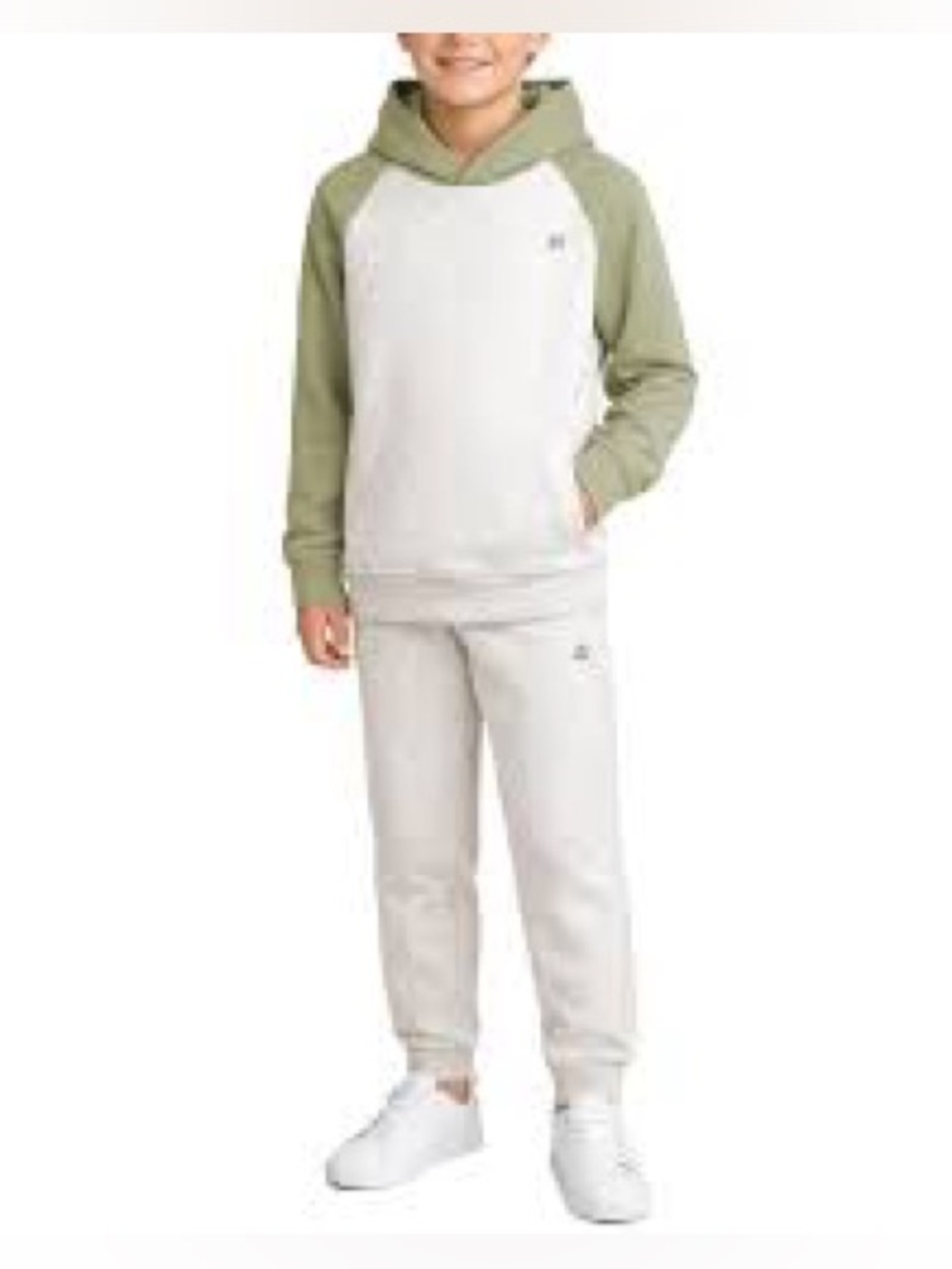 RBX Two-Tone Kids Hoodie & Jogger Set - Sage Green and Light Gray